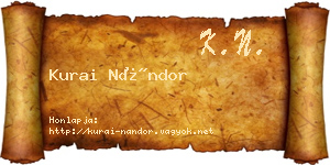 Kurai Nándor névjegykártya